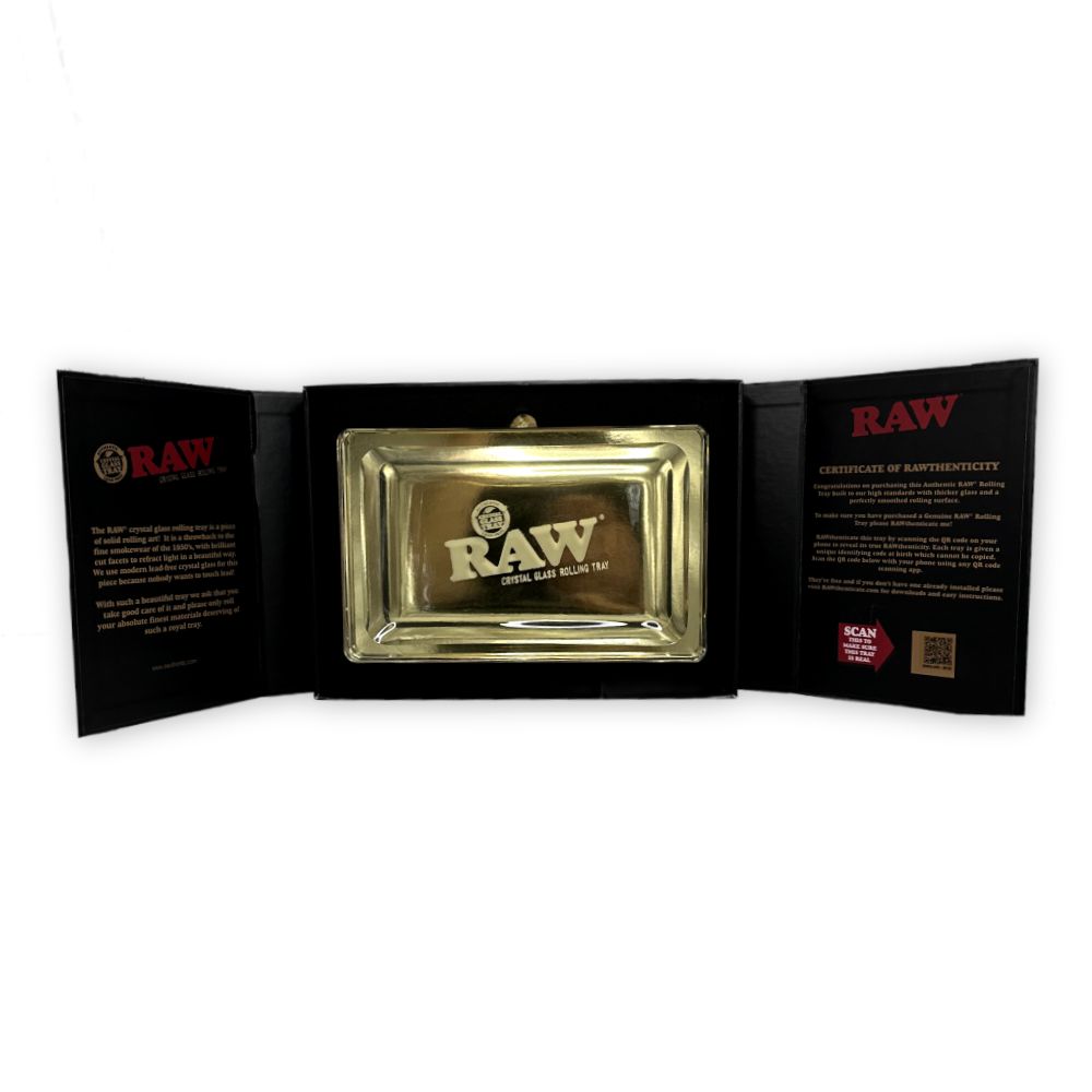 RAW Crystal Glass Rolling Tray