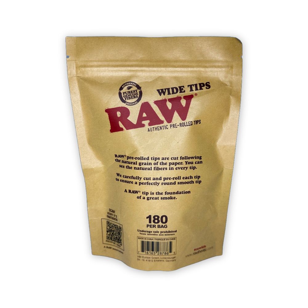 RAW Wide Prerolled Tips Bag