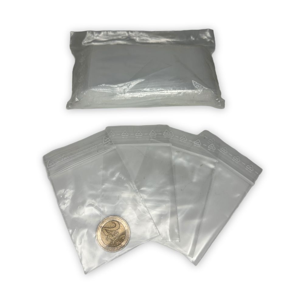 Druckverschlussbeutel 50µ - 60 x 80mm Box/10