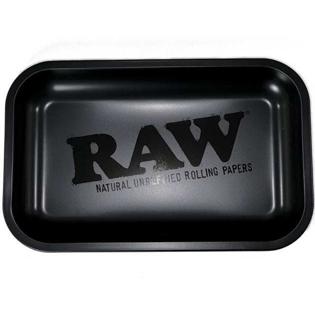 RAW Black Matt Metal Rolling Tray Small